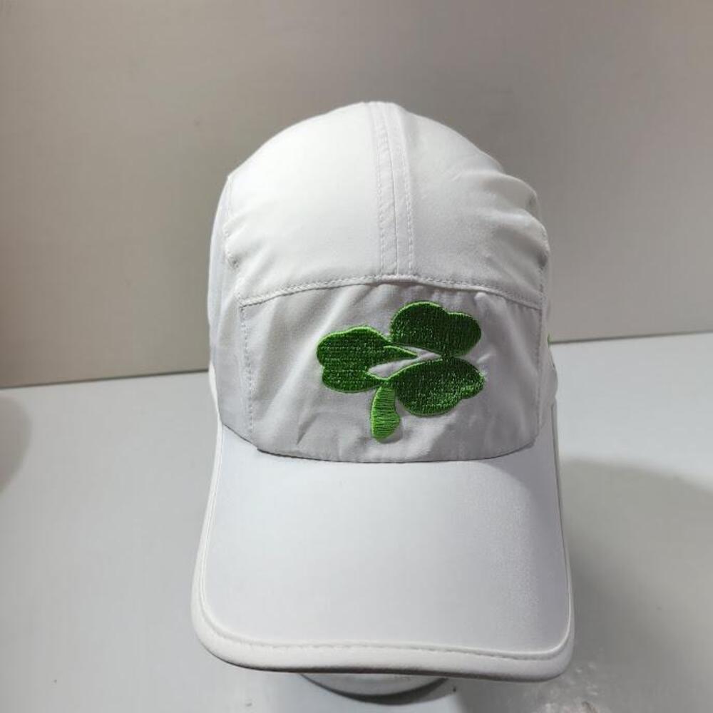 Brooks Hat Cap Strap Back White Green Clover Embroidered Athletic Golf Mens